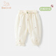 班喜迪女童防蚊褲夏裝洋氣兒童薄款長(cháng)褲寶寶休閑燈籠褲子小童九分褲夏季 米色 130