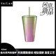 TAIC太可純鈦極光雙層吸管杯咖啡杯保溫鈦吸管水杯辦公送禮禮盒 290ml TXGB-T420 橙霞粉 420ml