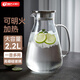 天喜（TIANXI）涼水壺高硼硅玻璃杯大容量冷水杯玻璃茶壺果汁杯節(jié)日禮物2.2L