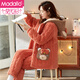 莫代爾睡衣女冬季珊瑚絨三層夾棉加厚加絨可愛(ài)卡通法蘭絨保暖家居服套裝 H1-8809(連帽款) M (身高155-160cm,體重80-95斤)