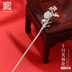 老銀匠s999足銀十二花神步搖女古風(fēng)銀盤(pán)發(fā)簪子漢服頭飾情人節禮物送女友 10月芙蓉 約16g/999足銀/含證書(shū)
