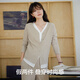 米度麗哺乳衣上衣外出辣媽款秋冬長(cháng)袖t恤春秋產(chǎn)后喂奶秋衣假兩件打底衫 奶香咖 XL