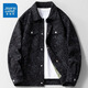 真維斯外套男春秋季美式時(shí)尚新款潮流痞帥外穿寬松翻領(lǐng)大碼夾克上衣服 1703外套 黑色 XL （建議140-160斤）