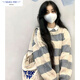 壹源港2025春夏季新款條紋毛衣針織衫女裝外套日系寬松慵懶風(fēng)設(shè)計(jì)感上衣 YYG-1228_圖片色 XL 110-120斤