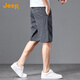 JEEP【冰絲速干】五分休閑短褲男士2025夏季薄款寬松直筒涼感中褲子男