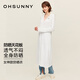 OhSunny原紗防曬衣女長款春夏透氣防紫外線外套 SLC4M248T 典雅白 XL 