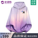 AJND美式潮牌連帽衛(wèi)衣男女款春季休閑寬松漸變情侶上衣青少年時尚帽衫 紫色（NE01） XL （推薦體重140-170斤）