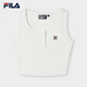 FILA 楊冪同款|斐樂官方女裝針織背心2025夏季新款背心運動修身內衣 云白-WT XL 175/92A/XL