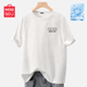 名創(chuàng)優(yōu)品（MINISO）短袖t恤女2025年新款夏季涼感半截袖女士抗菌高級感正肩顯瘦體恤 【正肩短袖】白花灰(m簡筆畫胸標(biāo)) M 160(不褪色不變形)