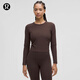 lululemon丨All It Takes 女士運(yùn)動長袖T恤*羅紋 Nulu? LW3GEZS 濃縮咖啡色 S /6