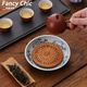 FANCYCHIC復古藍蓮花壺承編藤干泡臺養紫砂壺茶托大號絲瓜絡(luò )壺承儲水式茶臺 主圖款