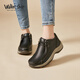 Walker Shop奧卡索健步鞋女輕奢復(fù)古厚底增高運(yùn)動(dòng)鞋女真皮休閑健步鞋女媽媽鞋 黑色 （系帶） 37