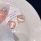 伊燦S925銀針貓眼石鑲鉆耳釘女精致高級(jí)耳環(huán)無洞耳夾2025新款絕美耳飾 S925銀針貓眼石鑲鉆耳釘女
