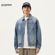 gxg.jeans男裝 復古寬松休閑翻領(lǐng)牛仔夾克外套男25春新品 藍色 170/M