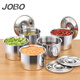 巨博（JOBO）商用304不銹鋼味盅帶蓋子16cm 酒店餐飲加厚調(diào)味調(diào)料豬油罐