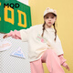 馬騎頓（MQD）女童學(xué)院風(fēng)春中大童假兩件連帽衛衣 米白 140