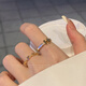 京蔻迪抄作業(yè)豬鼻子字母H貝殼鋯石戒指女小眾輕奢疊戴指環(huán)2023年新款 戒指開(kāi)口 開(kāi)口可調節