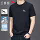 紅蜻蜓（RED DRAGONFLY）短袖T恤男純棉立體品牌專(zhuān)版標識休閑時(shí)尚百搭圓領(lǐng)上衣打底衫黑2XL