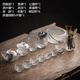 簡(jiǎn)先生琉璃功夫茶具套裝 玉瓷玉石家用簡(jiǎn)約 整套禮盒禮品辦公室用 功夫茶具禮盒裝【琉璃墨染】 15頭 10件