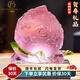 廣贊萊琉璃工藝品送老人長(cháng)輩生日賀壽禮品松喬之壽桃擺件客廳家宴擺設 小號粉色琉璃松喬之壽
