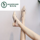 啄木鳥(niǎo)氣質(zhì)包頭半拖鞋女法式?jīng)鐾吓募就獯r(shí)尚仙女風(fēng)網(wǎng)紅穆勒懶人單鞋 米白色 38