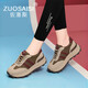 佐塞斯（ZUOSAISI）品牌阿甘鞋女厚底真皮休閑運(yùn)動(dòng)鞋女2025春季新品女鞋時(shí)尚百搭鞋子 卡其 34