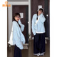 派吉鯊韓系baby藍(lán)色套頭長(zhǎng)袖毛衣女秋季軟糯慵懶風(fēng) 藍(lán)色 S 【建議75-90斤】