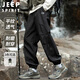 JEEP SPIRIT吉普褲子男春夏季休閑褲男士寬松男裝沖鋒潮流束腳工裝長褲