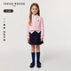 Teenie Weenie Kids小熊童裝25年新款女童百搭純棉絞花開衫毛衣 粉色 160cm