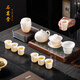 石茗堂品牌高檔大師羊脂玉白瓷功夫茶具套裝家用泡茶禮盒禮送長(cháng)輩領(lǐng)導父 12頭羊脂玉瓷美人杯-西施壺茶具