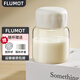FLUMOT胖胖杯耐高溫豆漿牛奶玻璃杯帶刻度300ml高硼硅迷你水杯便攜 白色蓋（贈杯套+攪拌球）300ml