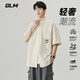 GLMGLM襯衫男夏季短袖韓版寬松透氣百搭休閑半袖五分袖港風(fēng)襯衫上衣