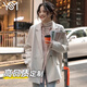 翊尚美休閑小西裝外套女春季新款設計感小西服職場(chǎng)通勤穿搭小個(gè)子女裝 米白色 【高品質(zhì)免燙抗皺面料】 M 【推薦90-105斤】