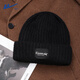 回力毛線(xiàn)帽男士秋冬季包頭保暖針織帽子嘻哈時(shí)尚潮牌顯臉小冷帽百搭 黑色【一帽兩用款】 均碼