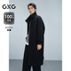 GXG男裝 雙色牛角扣通勤長(cháng)款大衣 24冬季新品G24X264022 黑色 L