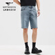 七匹狼牛仔短褲2025夏新品時(shí)尚炒鹽灰藍水洗牛仔五分褲休閑百搭男裝褲子 103(灰藍) 33