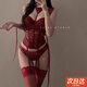 奴風(fēng)情趣內衣大碼2024新款性感睡衣紅色純欲誘惑小胸顯大套裝攻速戰袍 紅色套裝+同款襪 均碼【80-120】