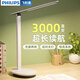 飛利浦（PHILIPS）充電臺(tái)燈 護(hù)眼學(xué)習(xí)學(xué)生專用燈 超長續(xù)航宿舍臥室閱讀led床頭燈 【白+插頭】3000毫安+調(diào)光調(diào) 【無藍(lán)光傷害】【無可視頻閃】