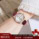 瑞士浪琴手表女士全自動(dòng)機械表情人節送禮1314女表時(shí)尚防水腕表 520玫金白面 32mm 收藏贈送原裝皮表帶