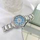 米亞達時(shí)來(lái)運轉陶瓷手表女士輕奢小眾款防水高級感機械風(fēng)高顏值生日禮物 天藍貝母【可旋轉六芒星】+禮盒+手鏈 33mm
