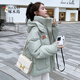 啄木鳥羽絨棉服女短款2025年新款冬季外套小個子寬松棉衣女棉襖女 豆綠色 L 115-130斤