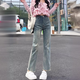 衣然呈品直筒牛仔褲女春秋2025新款小個(gè)子高腰修身顯高淺色煙管九分褲子女 淺藍(lán)色 M 【建議105-115斤】
