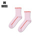 Happy Socks【25年新款】秋冬款襪子女男襪彩色人生1/4中筒襪 粉 1雙 M 36-40