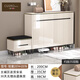 CUERO DESIGN英國品牌輕奢巖板烤漆鞋柜門口入戶柜換鞋凳坐凳一體家用鞋架儲(chǔ)物 帶凳200CM巖板臺(tái)面-單面靠墻款