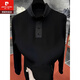 皮爾卡丹（pierre cardin）高端新款時(shí)尚扣子半立領(lǐng)衛衣男士秋冬季時(shí)尚長(cháng)袖T恤男裝打底衫潮 黑色 2XL 135-150斤