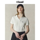 ELAND【經(jīng)典公式】衣戀T恤女polo領(lǐng)深門襟修身顯瘦短袖2025秋新款 象牙白/白色(39)Ivory M /165