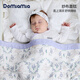 DOMIAMIA嬰幼兒蓋毯四層竹棉紗布嬰兒?jiǎn)螌由w毯兒童被子可機(jī)洗 朔月花柱 110*140cm
