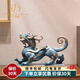 廣贊萊貔貅擺件辦公室桌面裝飾品家居工藝品開(kāi)業(yè)擺件酒柜擺設送禮 祥運貔貅【藍色】