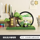 放輕松熊貓筆筒青松流沙畫(huà)擺件裝飾品禮品辦公室桌面裝飾禮物 輕松流沙畫(huà)筆筒