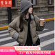 斐莉玥韓版小個子90白鴨絨羽絨服女短款時尚百搭冬季洋氣保暖加厚外套女 橄欖綠 S 建議90-120斤
